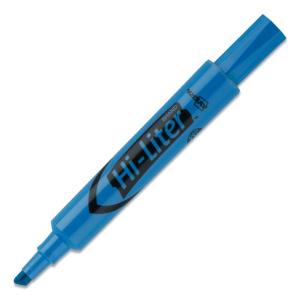 Hi-liter fluorescent desk style highlighter chisel tip blue ink