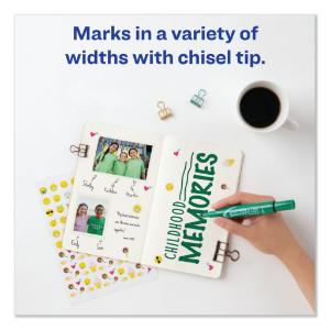 Permanent marker regular chisel tip green dozen