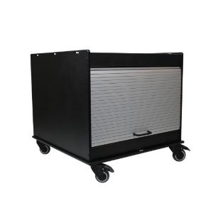 Equipment cart black  24×24, 24" height, adjustable shelf, tambour door