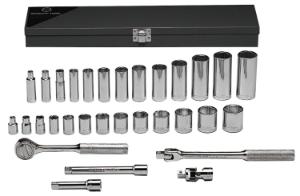 31-Piece Standard and Deep Socket Sets, Wright Tool