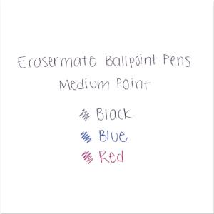 Paper mate eraser mate stick ballpoint pen black ink medium