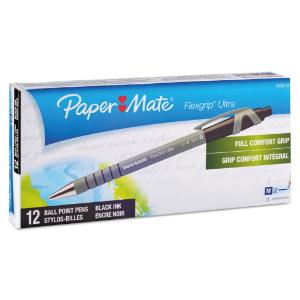 Paper mate flexgrip µltra retractable ball pen black ink medium