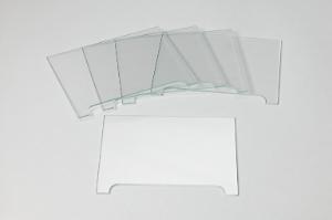 Notched glass plate, 10×8 cm (pkg/5)