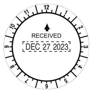Trodat® Time and Date Received Round Stamp, Essendant