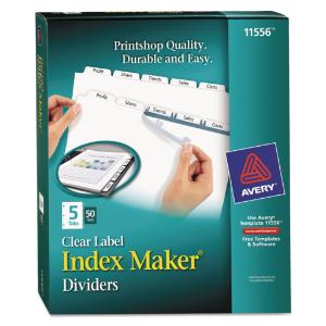 Avery® Index Maker® Clear Label Dividers with White Tabs