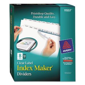 Avery® Index Maker® Clear Label Dividers with White Tabs