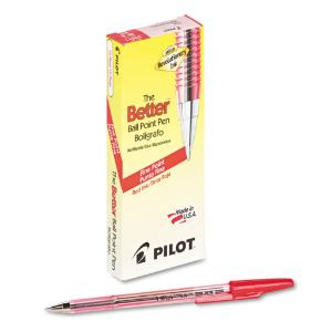 Better stick ballpoint pen, red ink, fine point