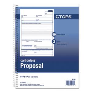 TOPS® Spiralbound Proposal Form Book, Essendant