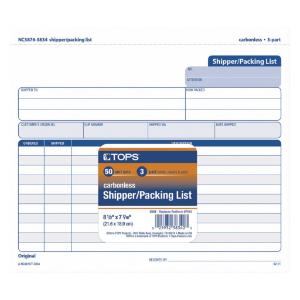 TOPS® Triplicate Snap-Off® Shipper/Packing List, Essendant