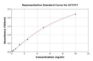 Representative standard curve for Human Syntaxin 1a ELISA kit (A77377)
