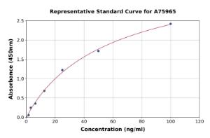 Representative standard curve for Monkey alpha 1 Fetoprotein ELISA kit (A75965)