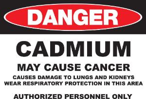 ZING Green Safety Eco GHS Sign, DANGER, Cadmium