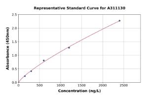 Representative standard curve for Human Stanniocalcin 2 / STC-2 ELISA kit (A311130)