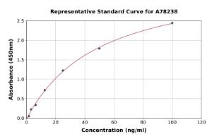 Representative standard curve for Human Hemoglobin Subunit beta/ba1 ELISA kit (A78238)