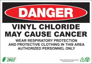 ZING Green Safety Eco GHS Sign, DANGER, Chloride