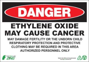 ZING Green Safety Eco GHS Sign, DANGER, Ethylene Oxide