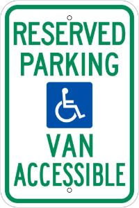 ZING Green Safety Eco Parking Sign Handicapped Van Accessible