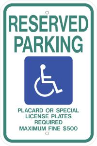 ZING Green Safety Eco Parking Sign Handicapped Reserved Parking Placard Hawaii