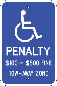 ZING Green Safety Eco Parking Sign Handicapped Parking Penalty Virginia