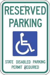 ZING Green Safety Eco Parking Sign Handicapped Reserved Parking Washington