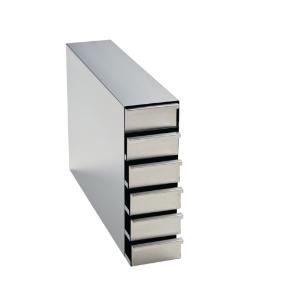 Rack drawer style stainless steel for CryoCube F740 upright freezers, for 24 boxes (3 compartment)