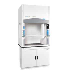 4' protector echo filtered fume hood on cabinet with side windows