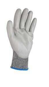 Cut protection gloves, PU coating, gray
