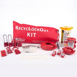 ZING Green Safety RecycLockout Lockout Bag Kit, 35 Components, ZING Enterprises