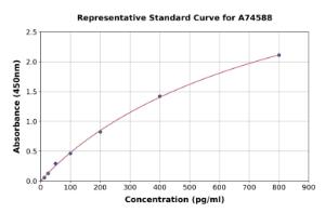 Representative standard curve for Hamster IL-2 ELISA kit (A74588)