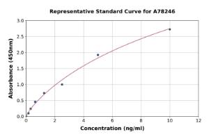 Representative standard curve for Rat HDAC2 ELISA kit (A78246)