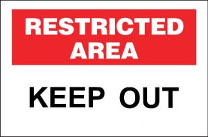 ZING Green Safety Eco Security Sign, Restricted Keep Out