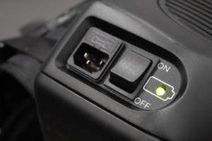 Close-up image of SteraPak power switch and direct power input