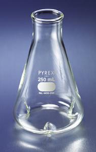 PYREX® Erlenmeyer Flasks, Narrow Mouth, with Baffles, Corning