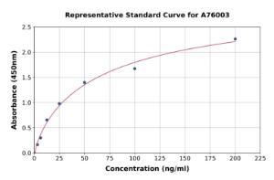 Representative standard curve for Human Rheumatoid Factor IgG ELISA kit (A76003)