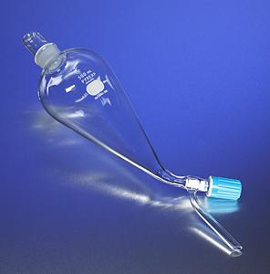 PYREX® Separatory Squibb Funnel, with PYREX® Stopper and Rotaflo Stopcock, Corning
