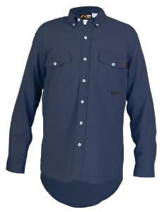 Flame Resistant Work Shirt with Max Comfort™ Material, Navy Blue, MCR Safety