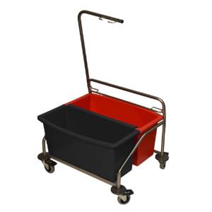 Stainless steel mop cart with buckets