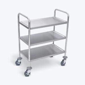 Stainless steel cart, three shelves, 37h