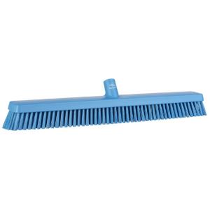 Heavy-duty push broom, 24", blue