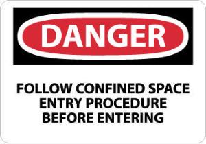 Confined Space OSHA Danger Signs, National Marker