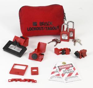 Breaker Lockout Sampler Pouch, with Safety Padlocks and Tags, Brady Worldwide®