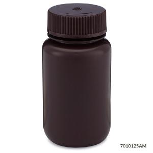 Bottle amber wide mouth round HDPE 125ml