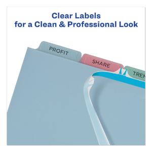 Clear label punched translucent dividers
