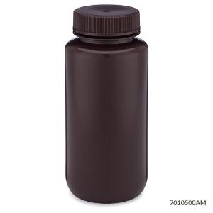 Bottle amber wide mouth round HDPE 500 ml