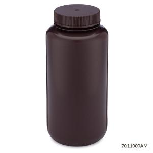 Bottle amber widemouth round HDPE 1000 ml