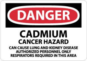 Chemical OSHA Danger Signs, Cadmium, National Marker