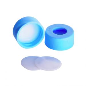 WHEATON® µLMicroLiter® 11 mm snap cap with septa, ptfe disk septa, light blue, case of 2000