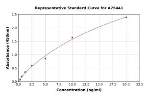 Representative standard curve for Mouse Betatrophin ELISA kit (A75441)