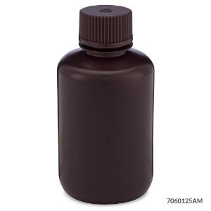 Bottle amber narrowmouth round HDPE 125ml