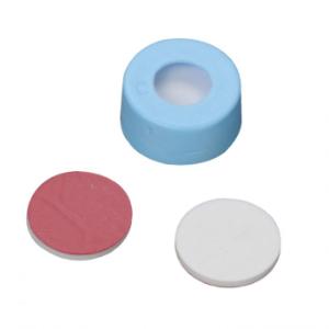 WHEATON® µLMicroLiter® 11 mm snap cap with septa, ptfe/silicone, light blue, case of 2000